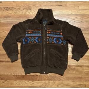 Men's STS Ranchwear Tristan- Chocolate Aztec Sherpa Jacket Size Medium